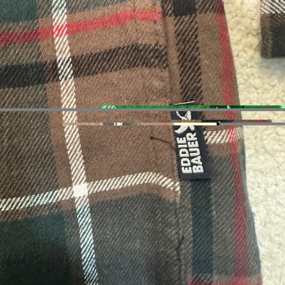 NEW Eddie Bauer Men's LS  Cotton Flannel Shirt Mocha Overland Plaid Size 2XL NWT - Picture 6 of 8